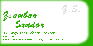 zsombor sandor business card