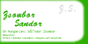 zsombor sandor business card